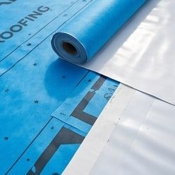 close-up of roofing underlayment and membranes