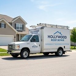 branded truck parked outside a house